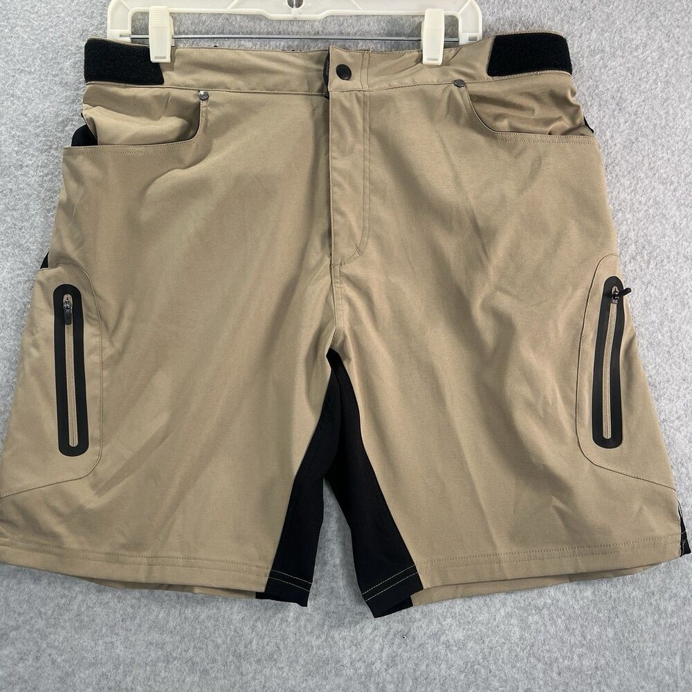 Zoic Ether Mountain Bike Shorts Mens 2XL Beige Outdoors Biking No Liner 9"inseam